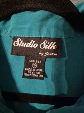 Women's Teal Green Silk Shirt